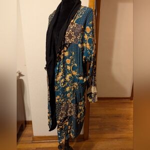 Belle And Bloom Teal Floral Royal Duster Housecoat S M